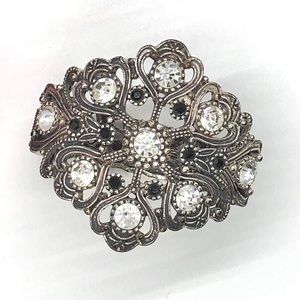 Multi-jeweled Silver Cuff